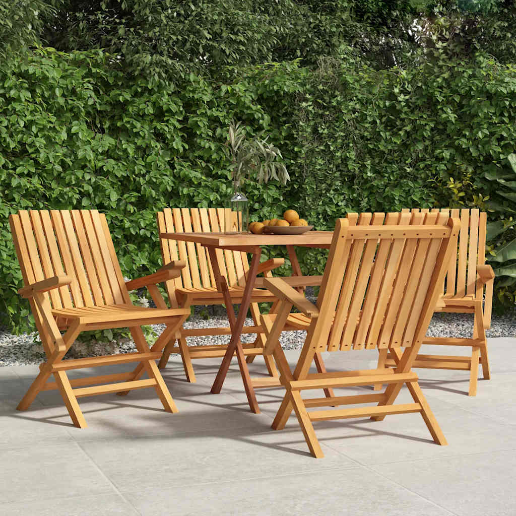 Klappstühle, 4 Stück, 61 x 67 x 90 cm, Massivholz Teak