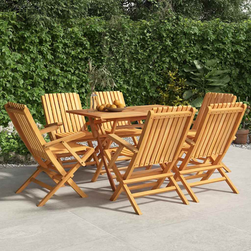 Klappstühle, 6 Stück, 61 x 67 x 90 cm, Massivholz Teak