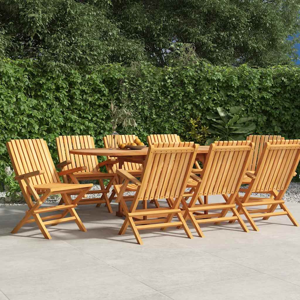 Klappstühle, 8 Stück, 61 x 67 x 90 cm, Massivholz Teak