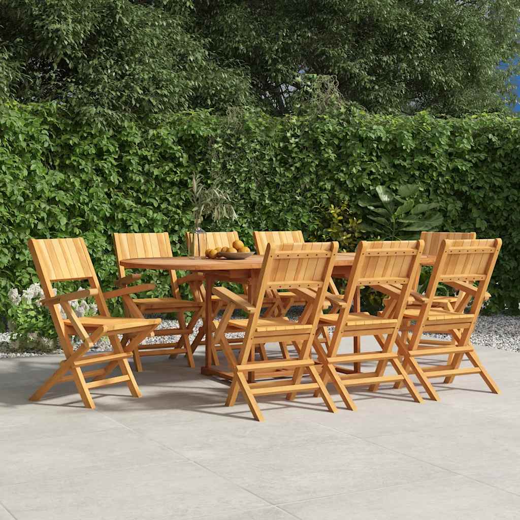 Klappstühle, 8 Stück, 55 x 61 x 90 cm, Massivholz Teak