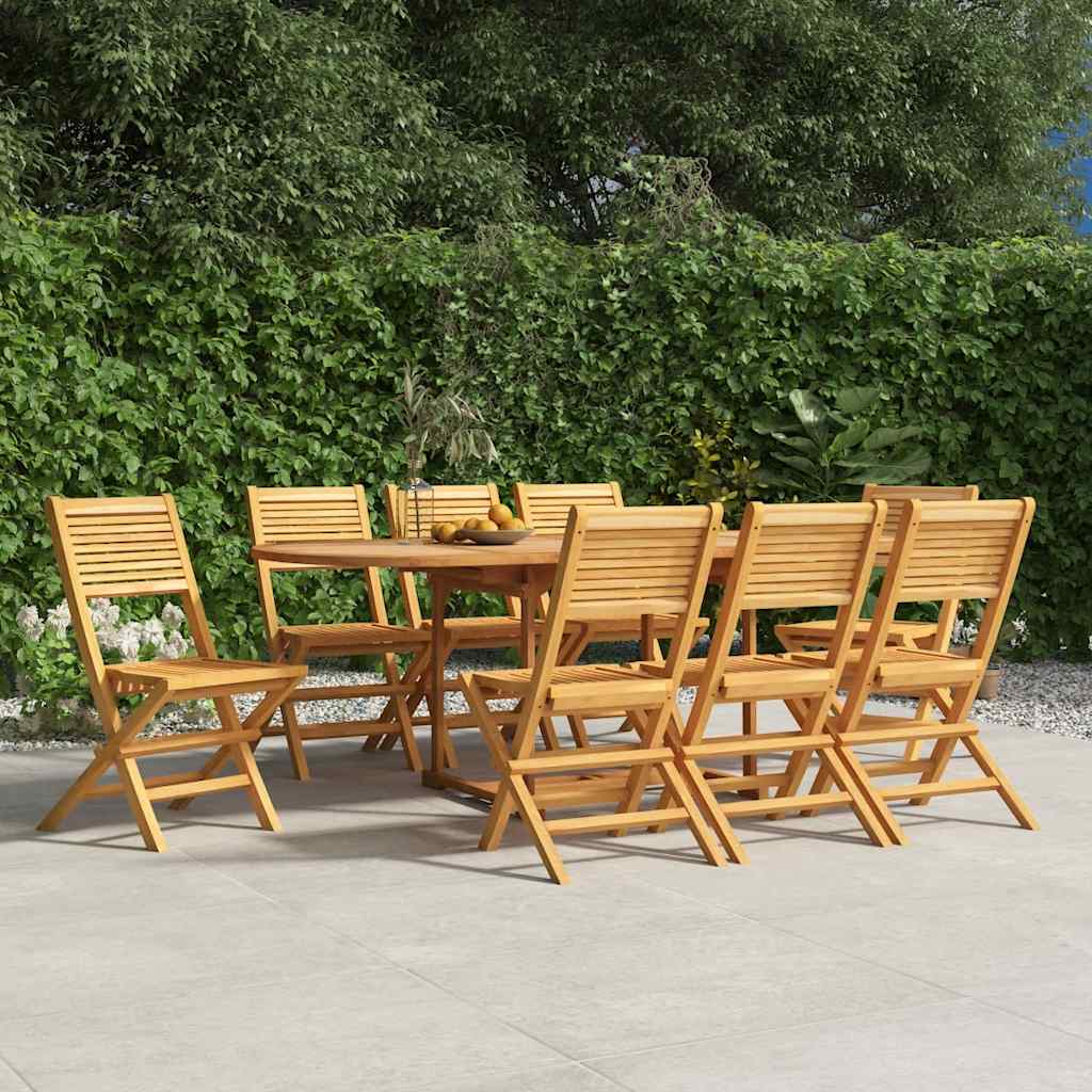 Klappstühle, 8 Stück, 47 x 62 x 90 cm, Massivholz Teak