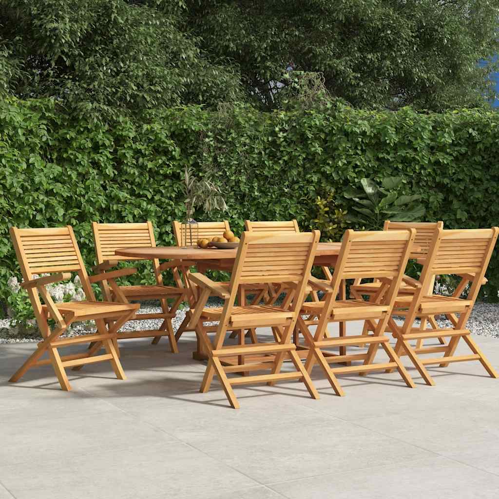Klappstühle, 8 Stück, 55 x 62 x 90 cm, Massivholz Teak