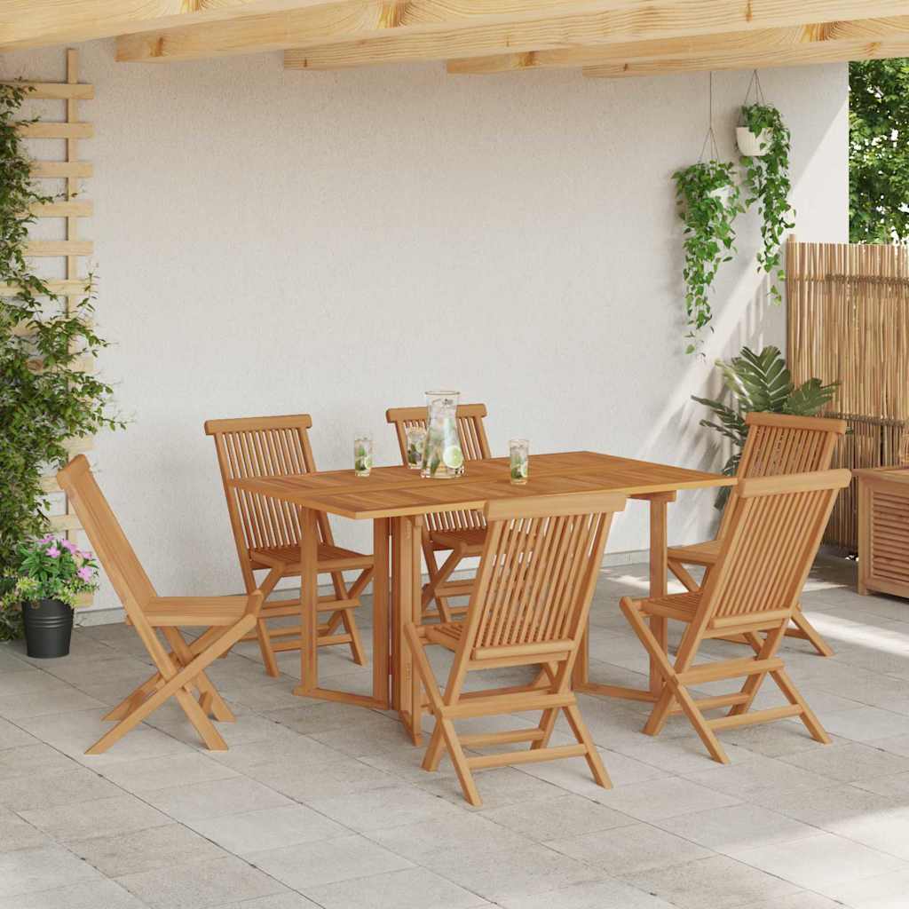 Garten Essgruppe 7 stk. Braun Massivholz Teak