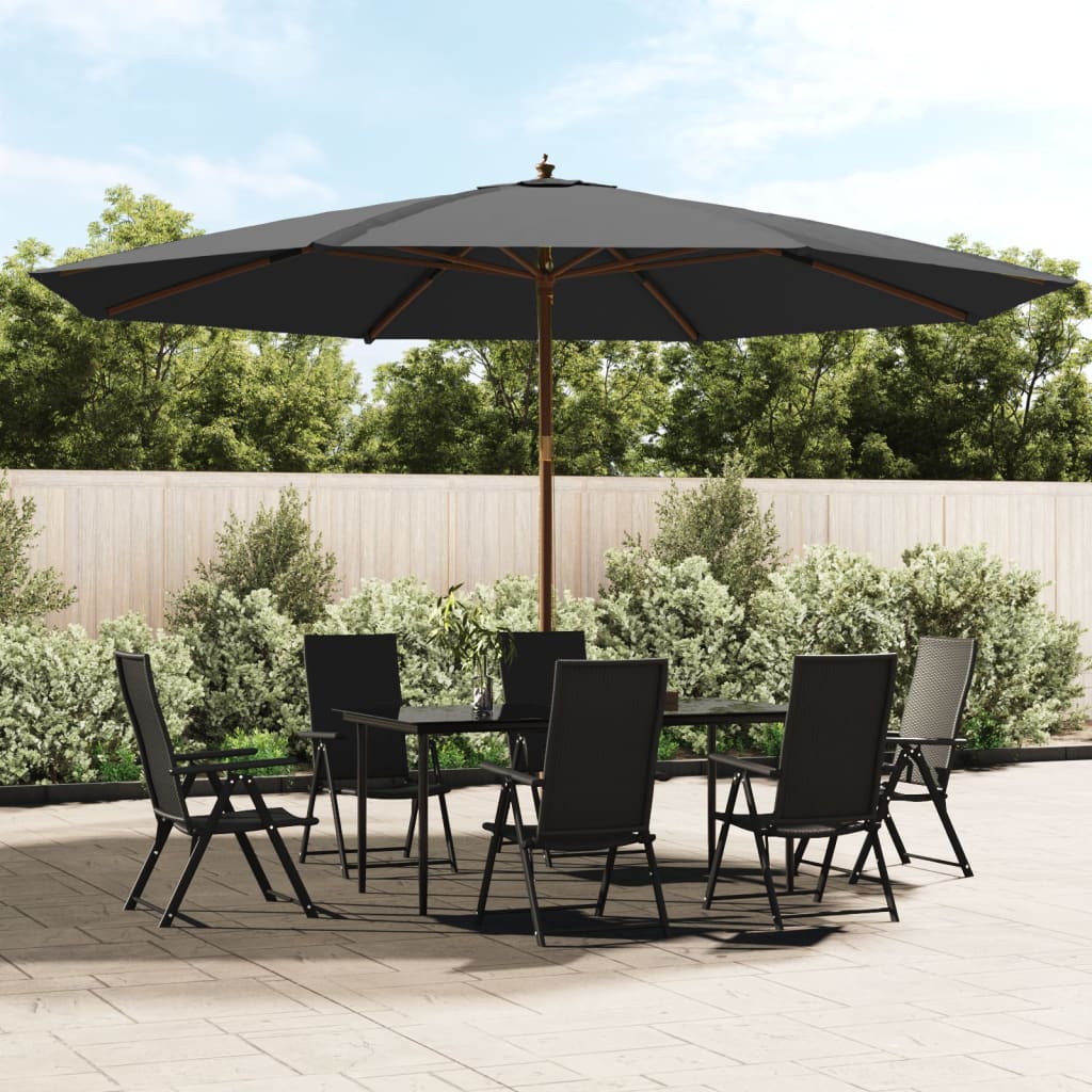 Sonnenschirm mit Holzmast Anthrazit 400x273 cm