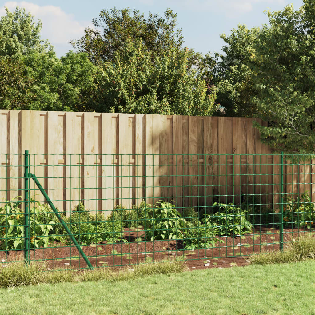 Maschendrahtzaun mit Bodenhülsen Grün 1x25 m