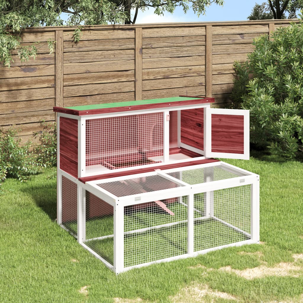 Kaninchenstall Mokka 102x90x84,5 cm Massivholz Kiefer