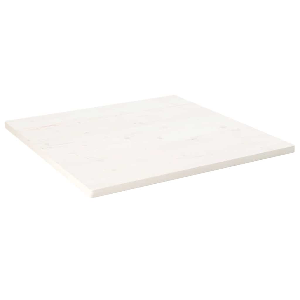 Tischplatte Weiß 80x80x2,5 cm Massivholz Kiefer Quadratisch
