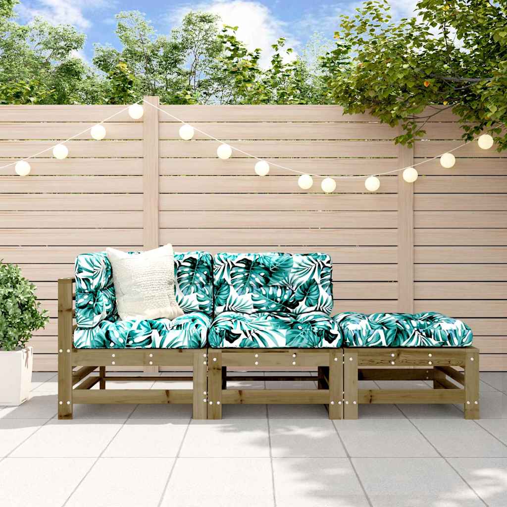 3-tlg. Garten-Lounge-Set Kiefernholz Imprägniert