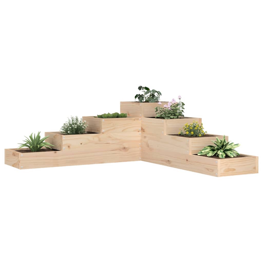 Garten-Pflanzgefäß 4-stufig 106x104,5x36 cm Massivholz Kiefer