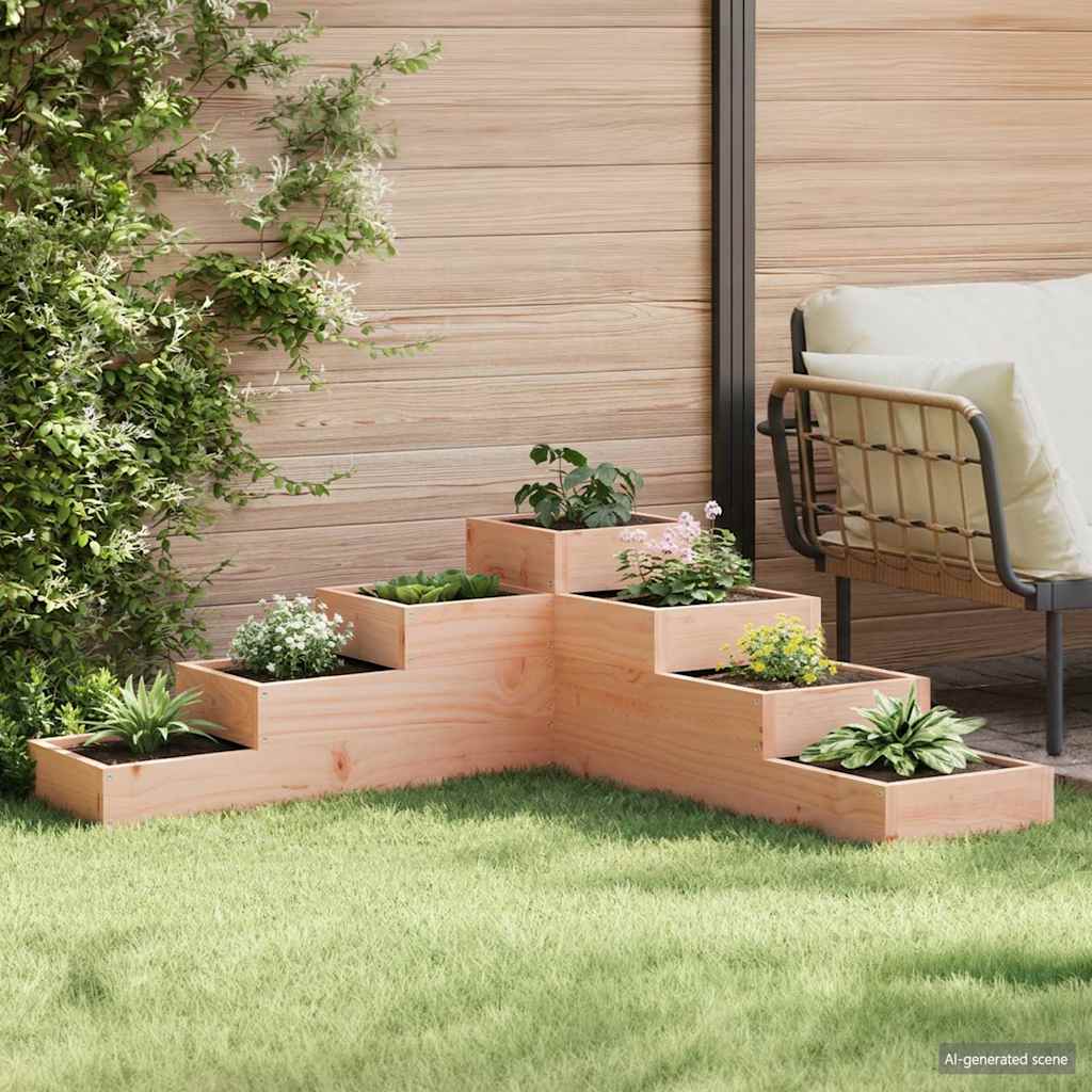 Garten-Pflanzgefäß 4-stufig 106x104,5x36 cm Massivholz Douglasie