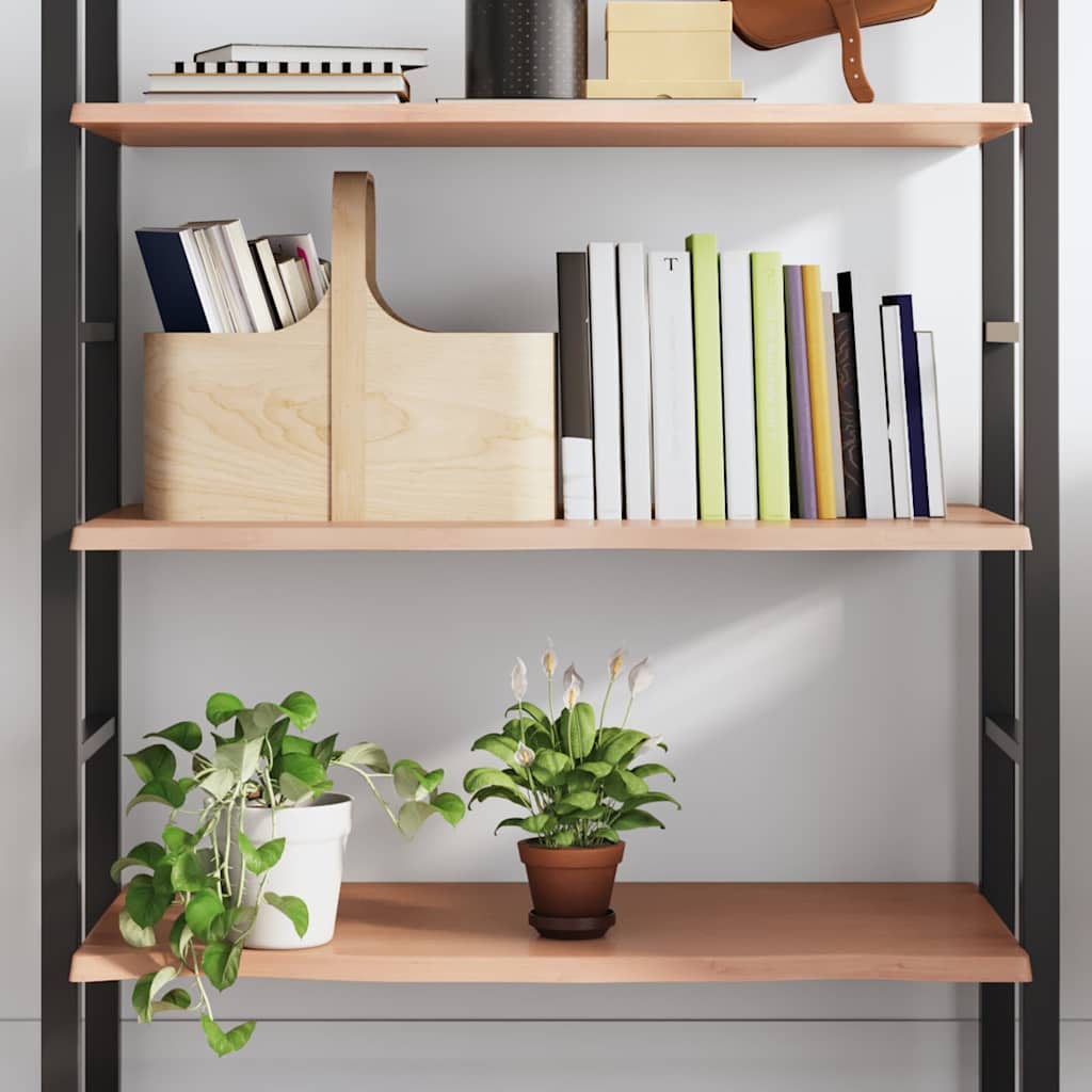 Wandregal Hellbraun 100x50x2 cm Massivholz Eiche Behandelt