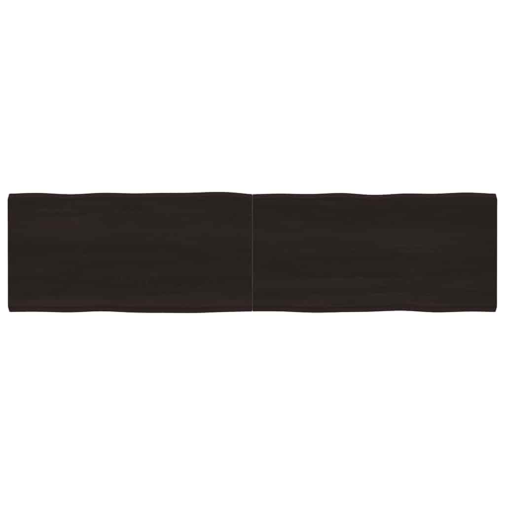 Tischplatte 200x50x(2-6) cm Massivholz Behandelt Baumkante