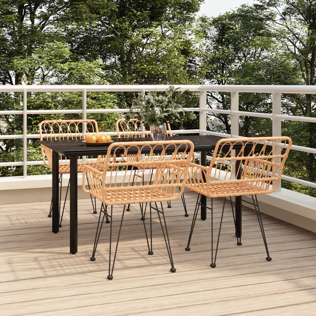 5-tlg. Garten-Essgruppe Poly Rattan