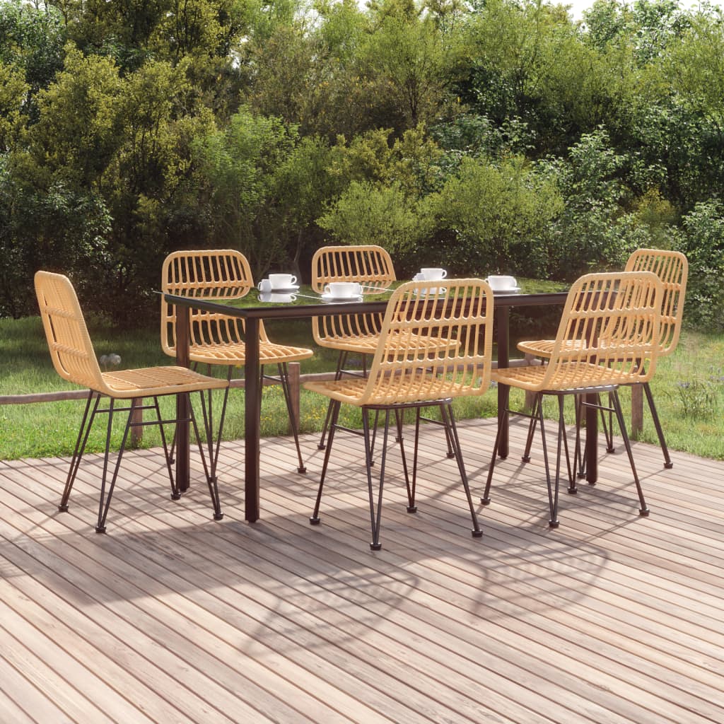 7-tlg. Garten-Essgruppe Poly Rattan