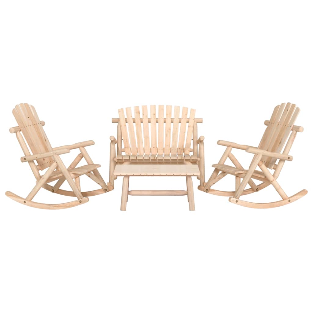 4-tlg. Garten-Lounge-Set Massivholz Fichte