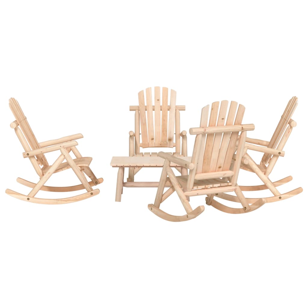 5-tlg. Garten-Lounge-Set Massivholz Fichte