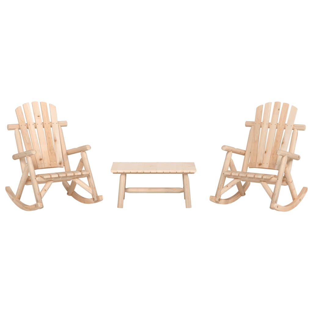 3-tlg. Garten-Lounge-Set Massivholz Fichte