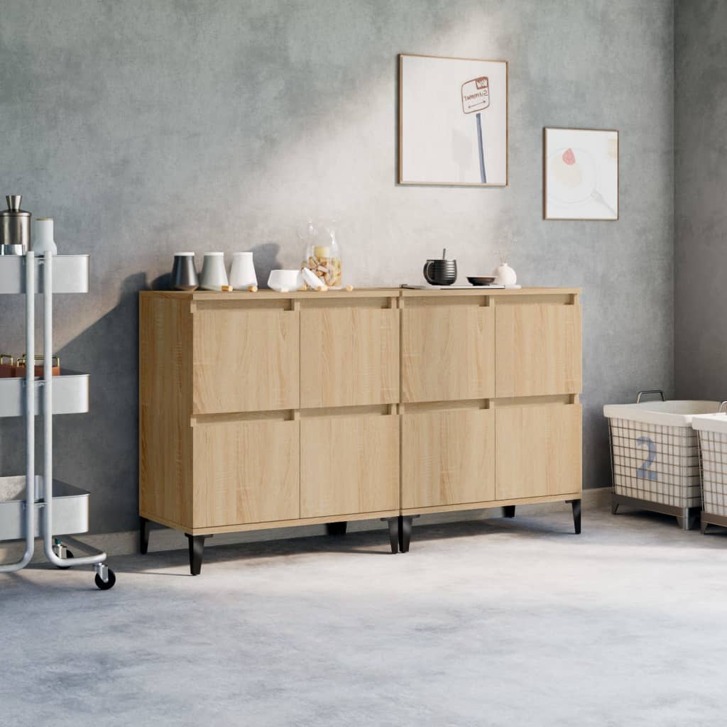 Sideboards 2 Stk. Sonoma-Eiche 60x35x70 cm Holzwerkstoff