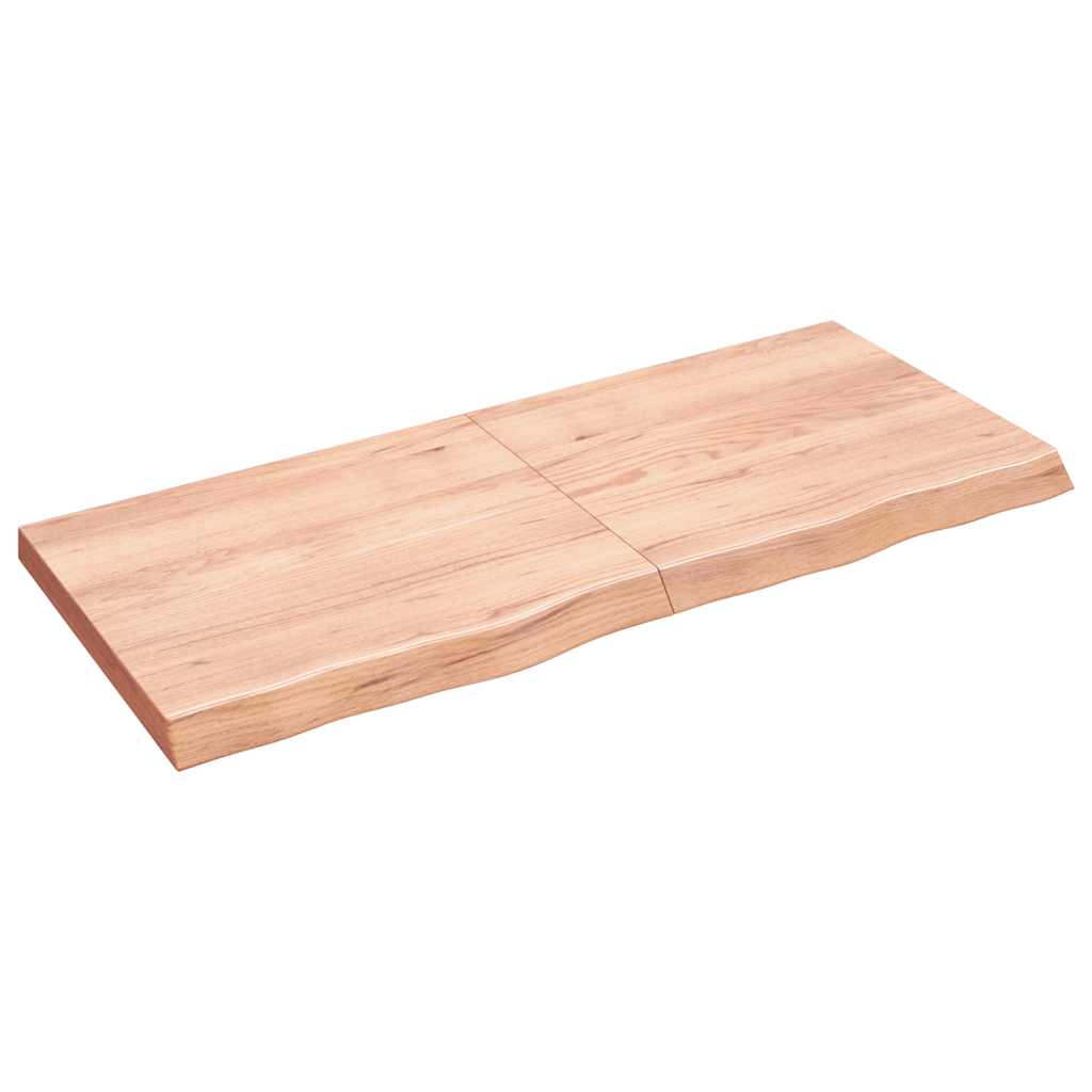 Tischplatte Hellbraun 140x60x(2-6)cm Massivholz Eiche Behandelt