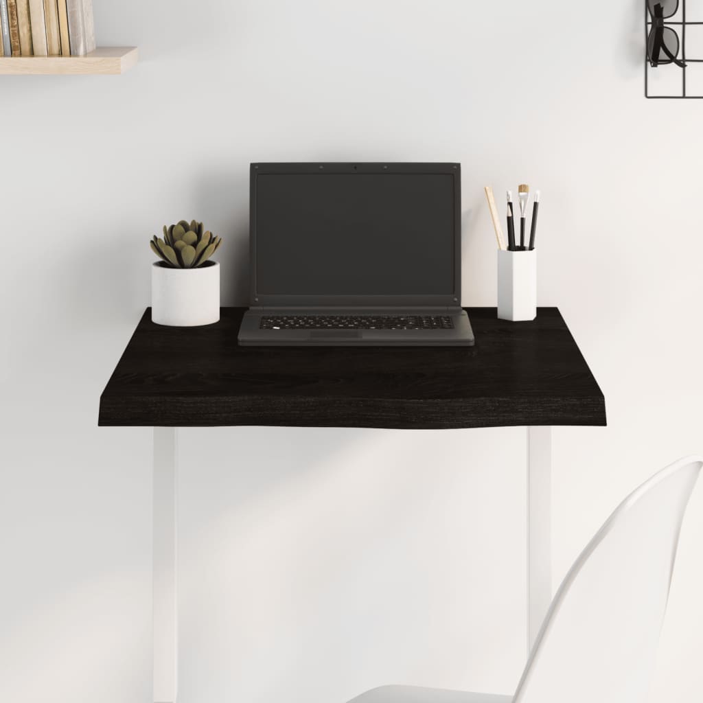 Tischplatte Dunkelbraun 60x60x(2-4)cm Massivholz Eiche