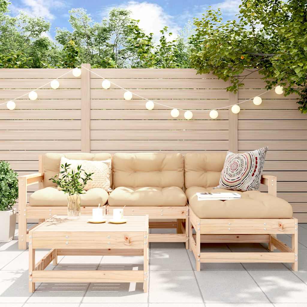 5-tlg. Garten-Lounge-Set Massivholz Kiefer