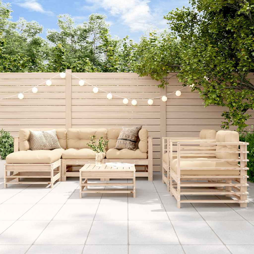 7-tlg. Garten-Lounge-Set Massivholz Kiefer