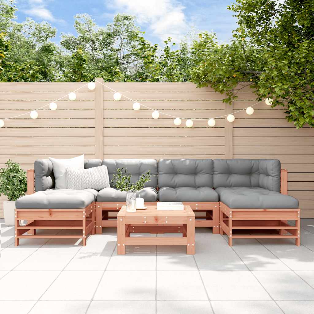 7-tlg. Garten-Lounge-Set Massivholz Douglasie