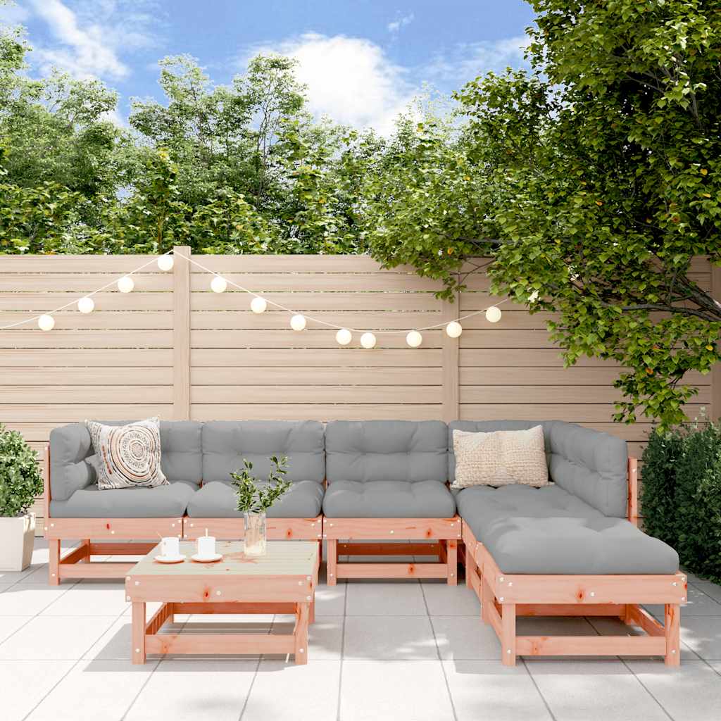 7-tlg. Garten-Lounge-Set Massivholz Douglasie
