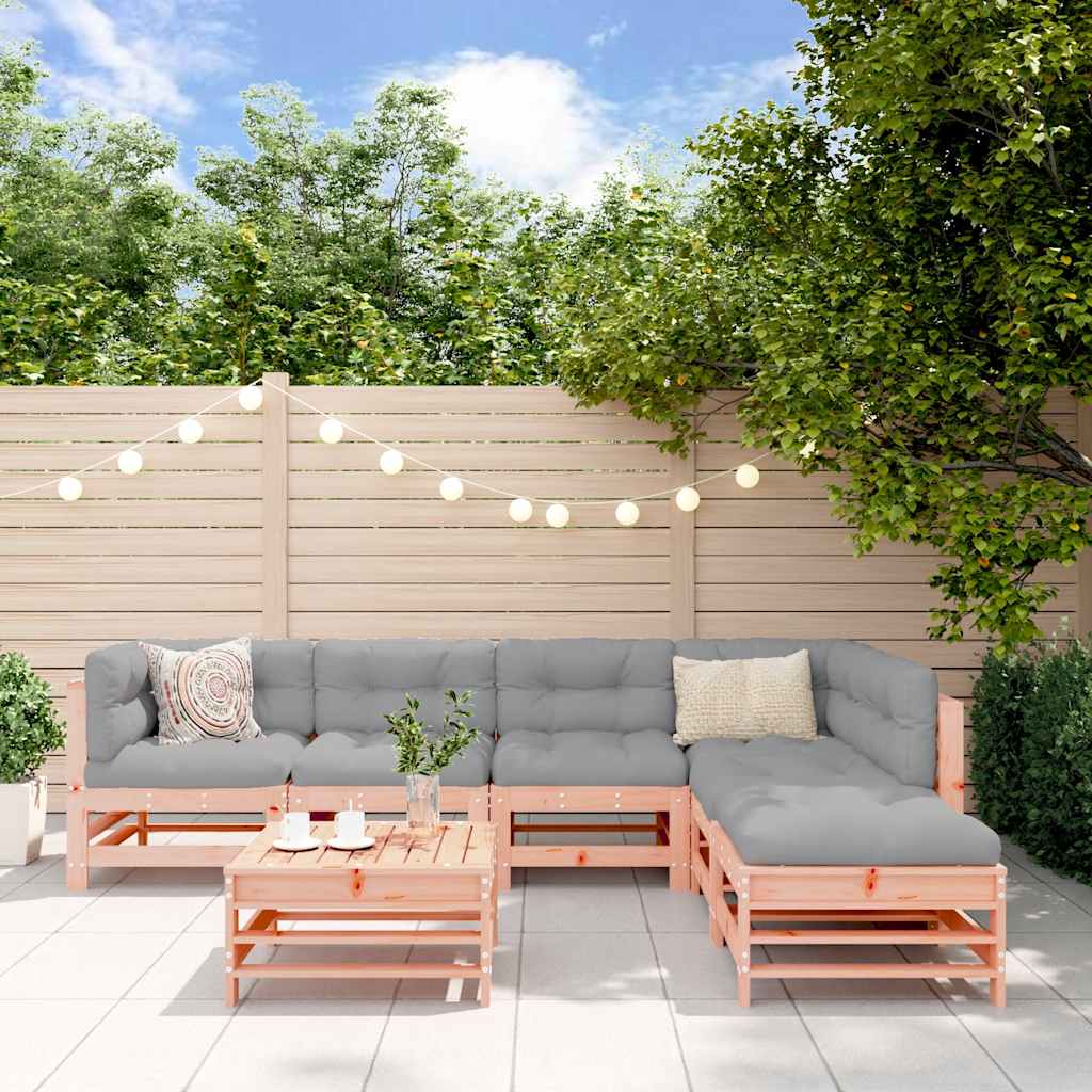 7-tlg. Garten-Lounge-Set Massivholz Douglasie