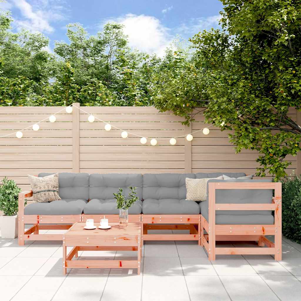 6-tlg. Garten-Lounge-Set Massivholz Douglasie