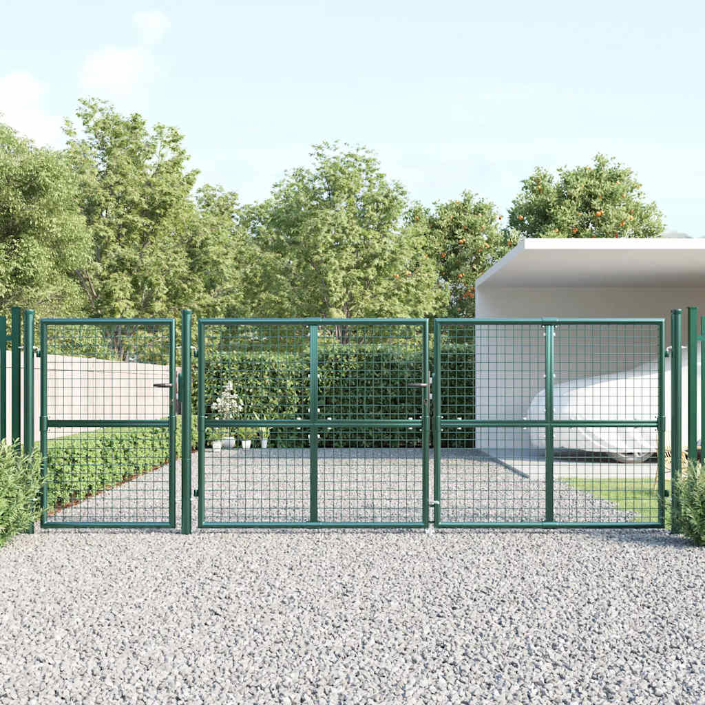 Maschen-Gartentor Grün 400x125 cm Verzinkter Stahl