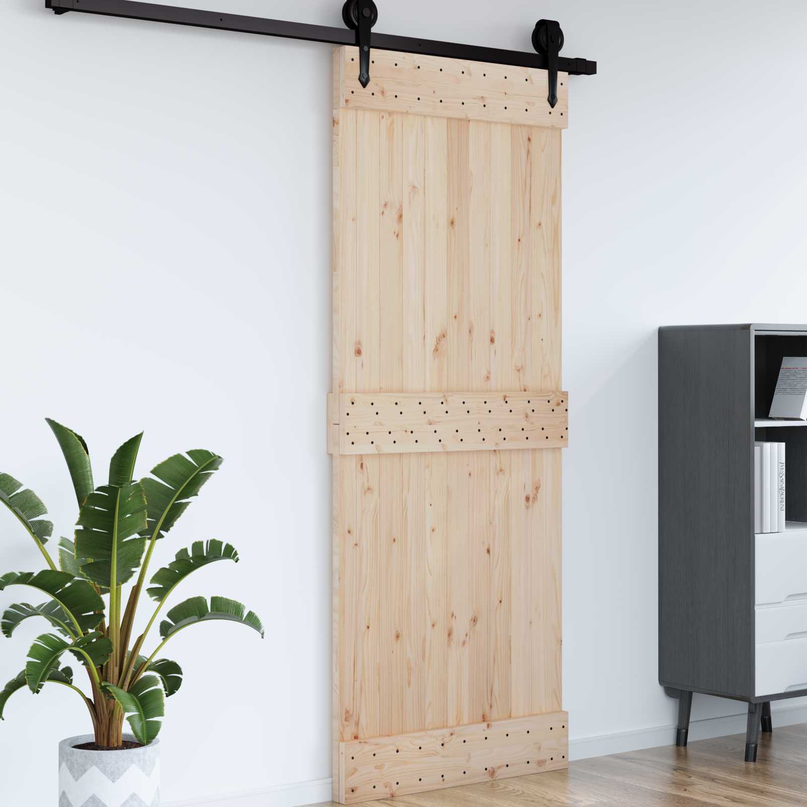 Tür NARVIK 80 x 210 cm Massivkiefer (Unbehandelt) Natur