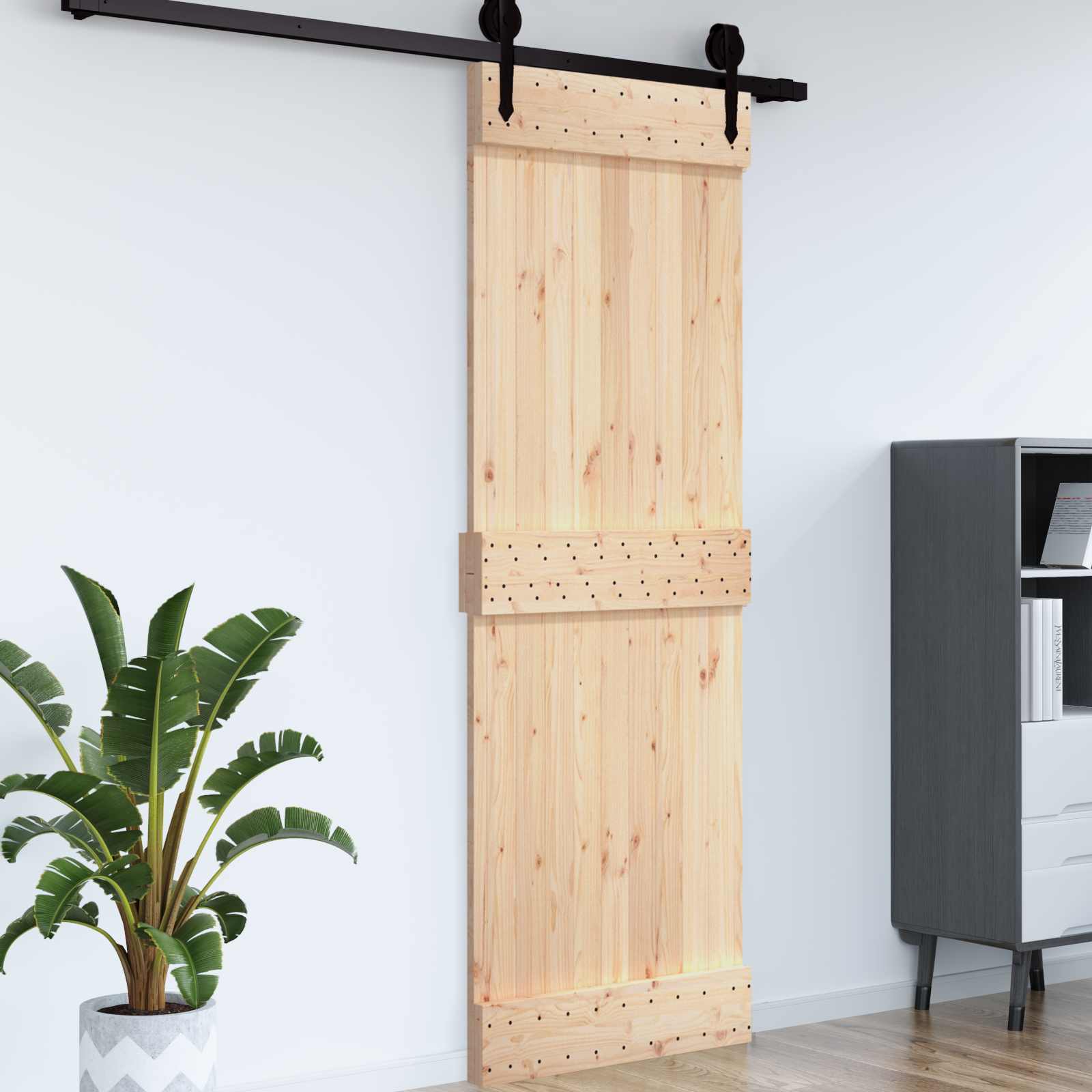 Tür NARVIK 85 x 210 cm Massivkiefer (Unbehandelt) Natur