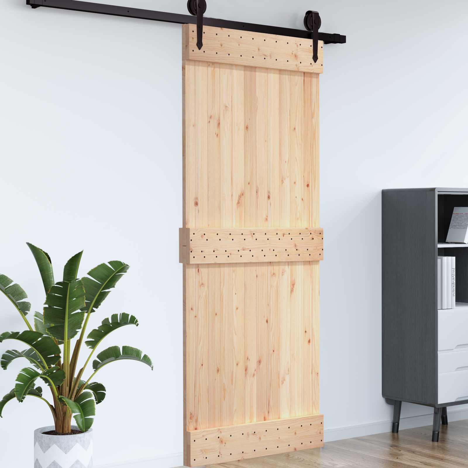 Tür NARVIK 100 x 210 cm Massivkiefer (Unbehandelt) Natur