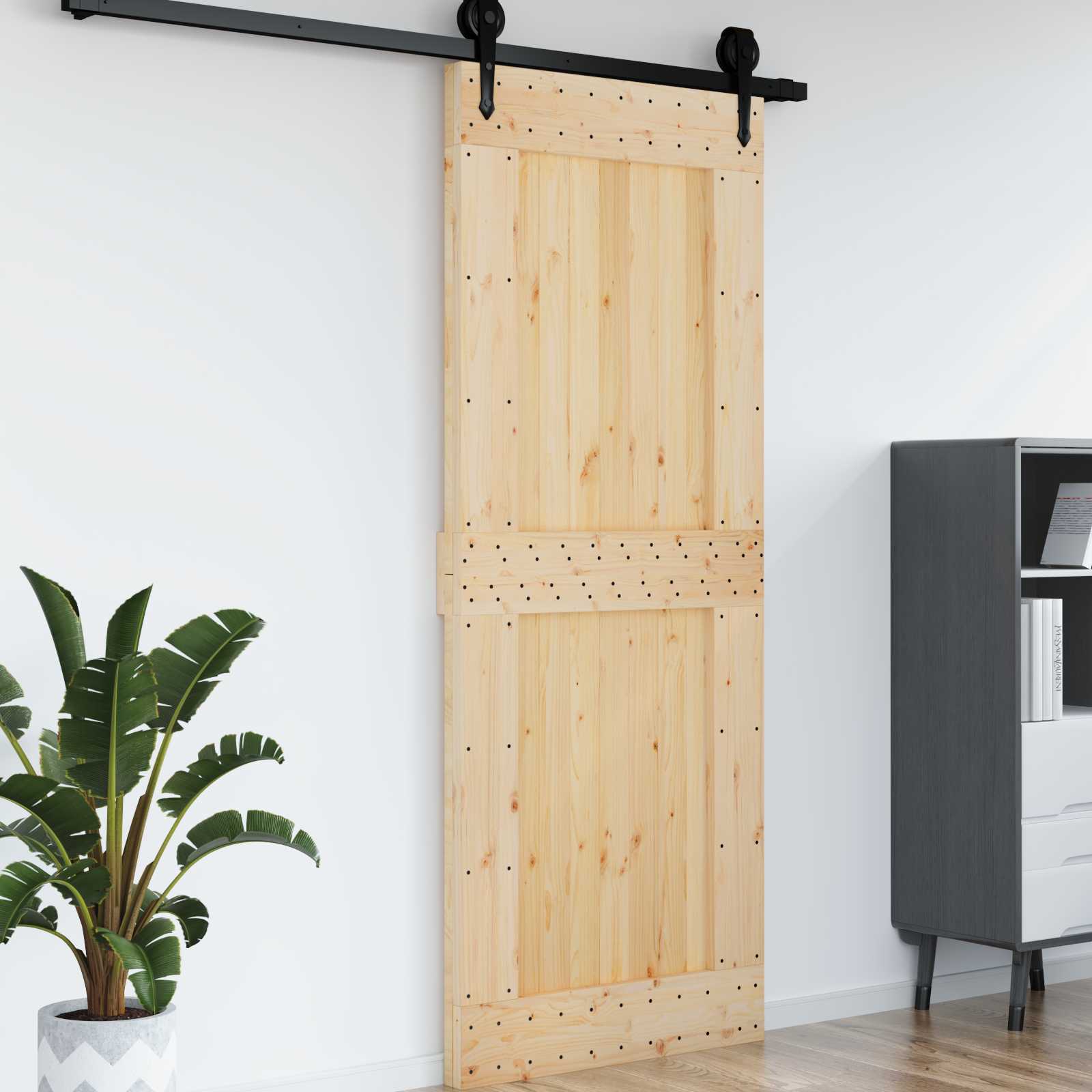 Tür NARVIK 90 x 210 cm Massivkiefer (Unbehandelt) Natur