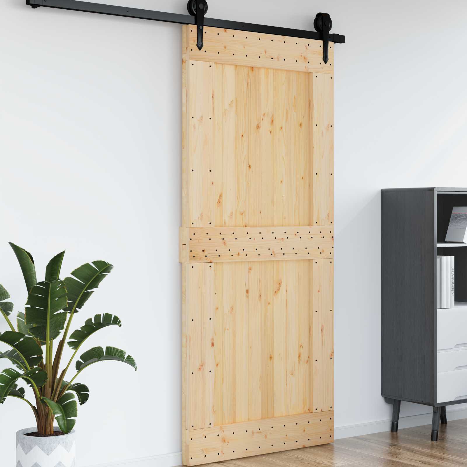 Tür NARVIK 100 x 210 cm Massivkiefer (Unbehandelt) Natur