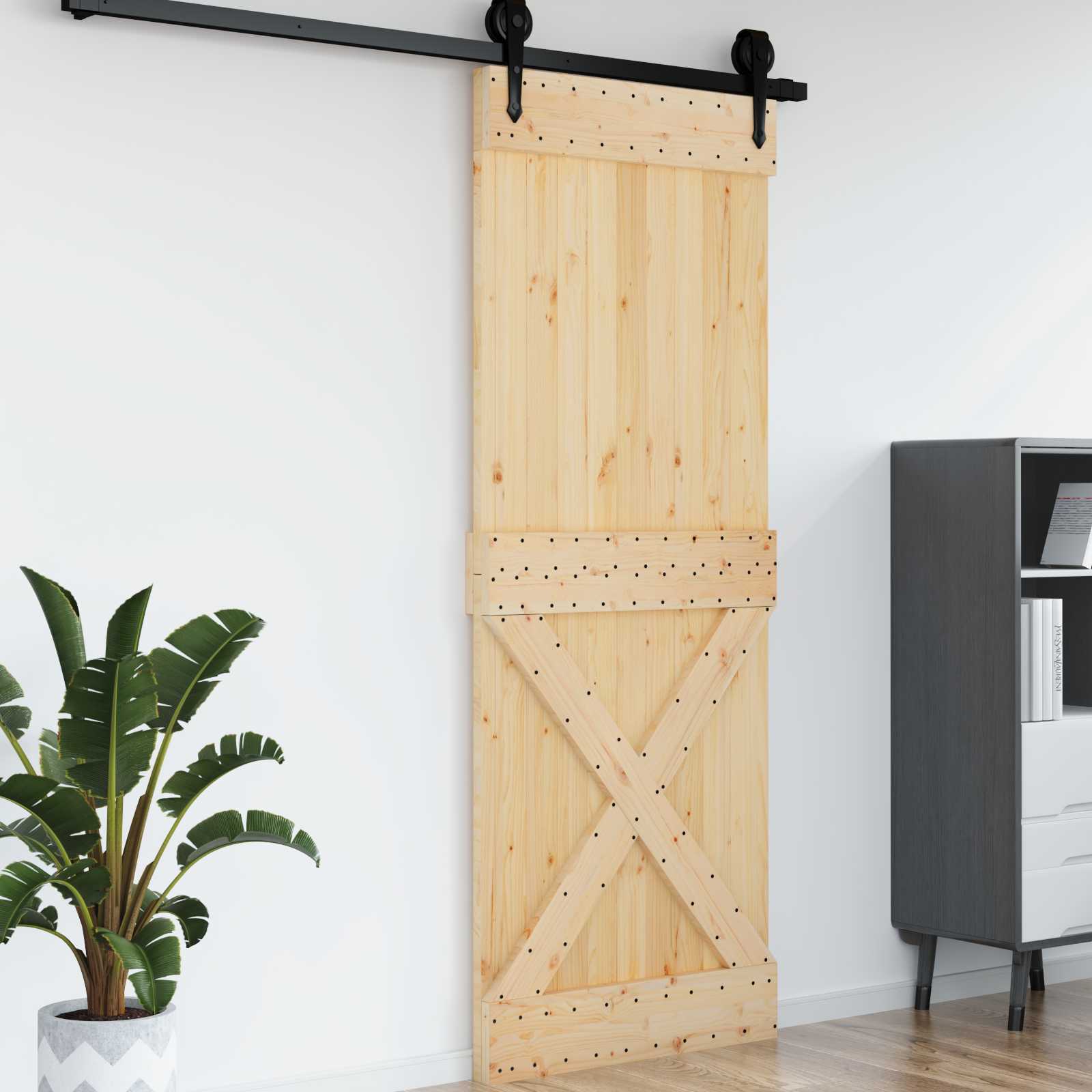 Tür NARVIK 85 x 210 cm Massivkiefer (Unbehandelt) Natur