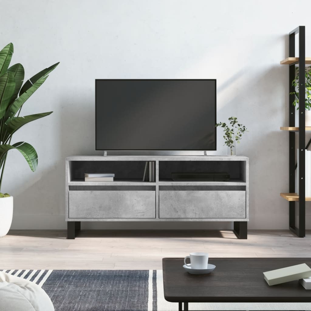 TV-Schrank Betongrau 100x34,5x44,5 cm Holzwerkstoff