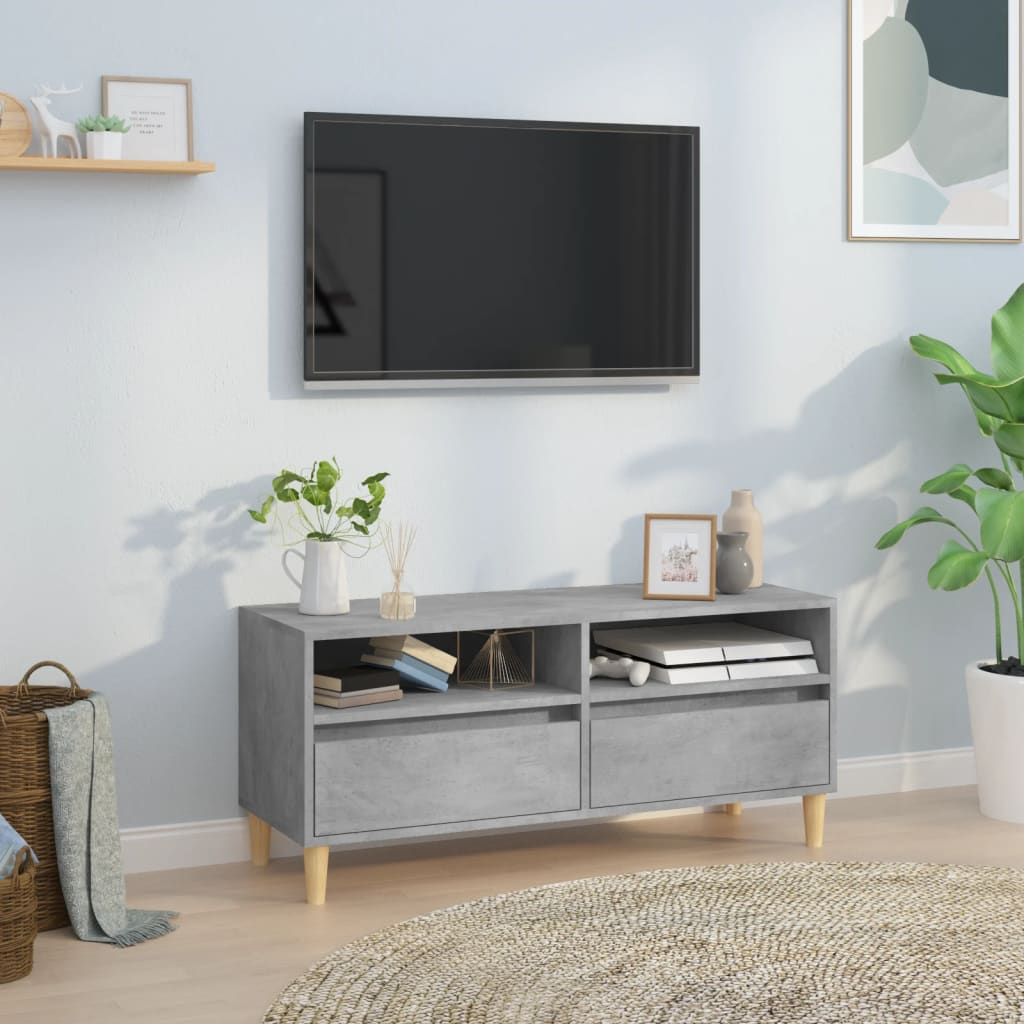 TV-Schrank Betongrau 100x34,5x44,5 cm Holzwerkstoff