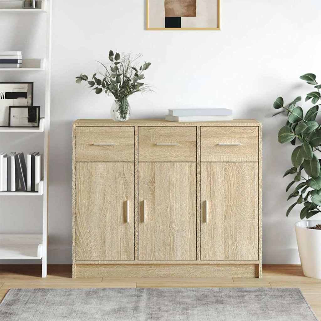 Sideboard Sonoma-Eiche 91x28x75 cm Holzwerkstoff