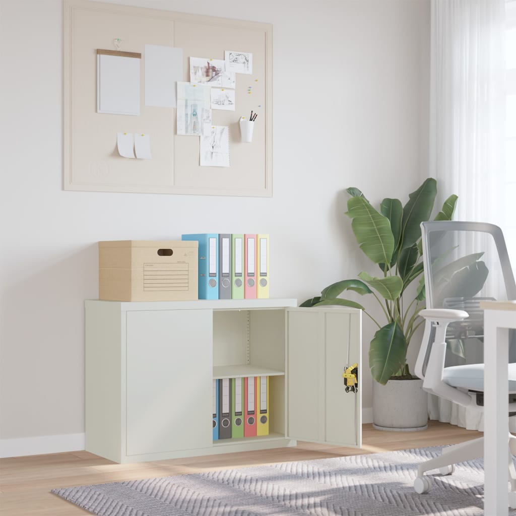 Aktenschrank Hellgrau 90x40x70 cm Stahl