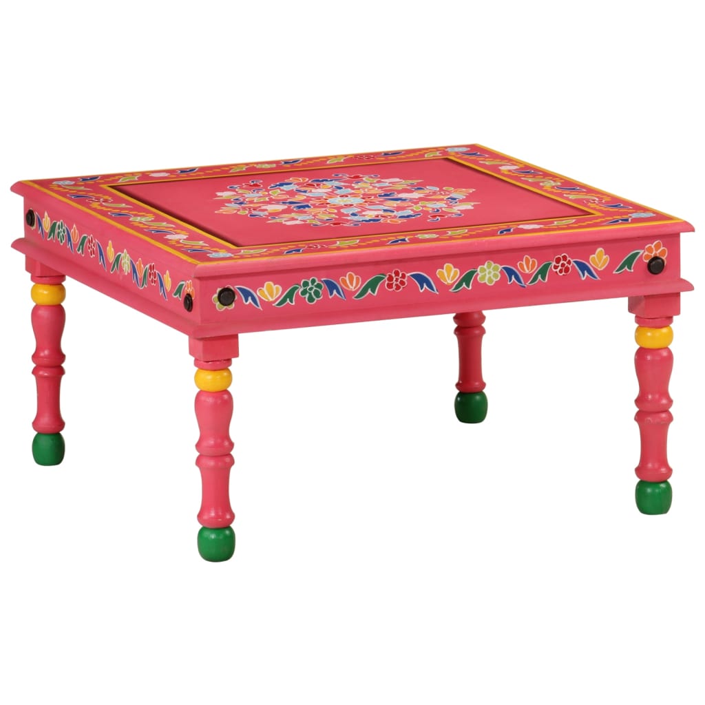 Couchtisch Rosa Handbemalt Massivholz Mango