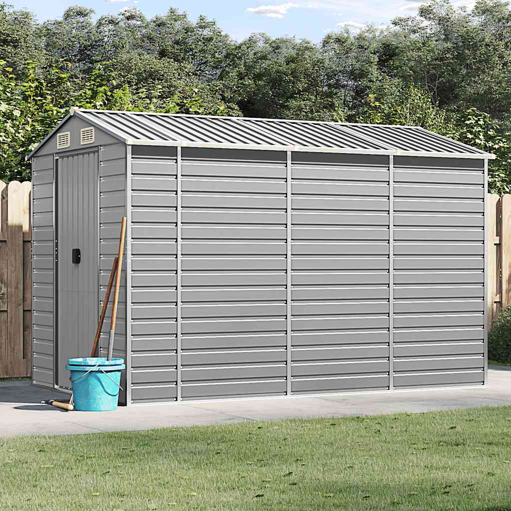 Gartenhaus Hellgrau 191 x 300 x 198 cm Verzinkter Stahl