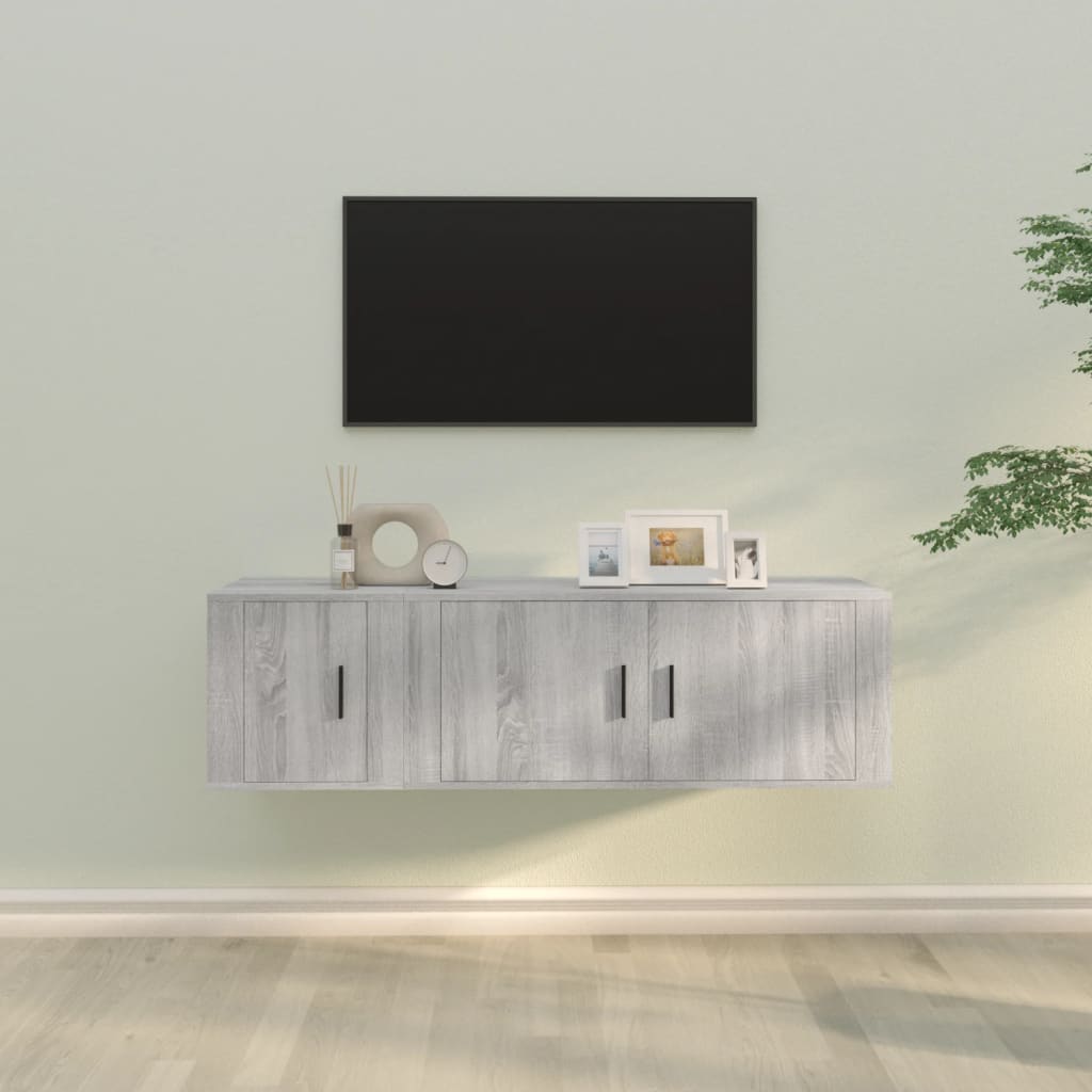 2-tlg. TV-Schrank-Set Grau Sonoma Holzwerkstoff