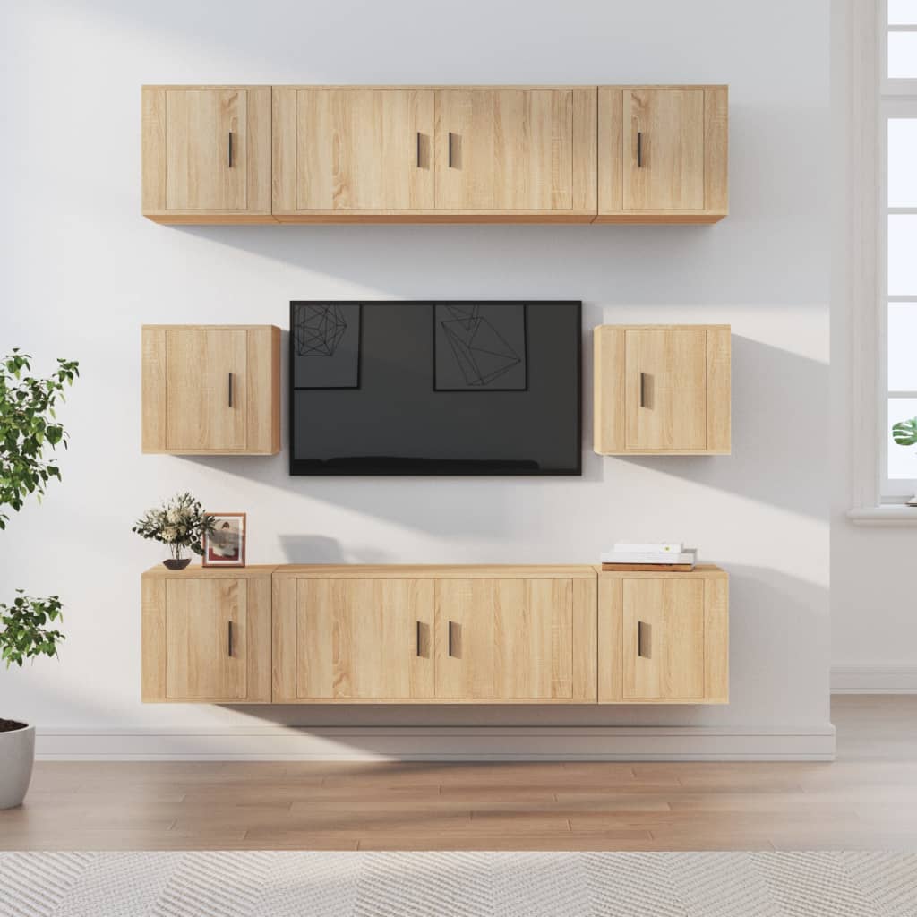 8-tlg. TV-Schrank-Set Sonoma-Eiche Holzwerkstoff