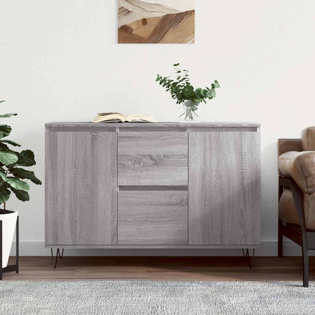 Sideboard Grau Sonoma 101,5x35x70 cm Holzwerkstoff