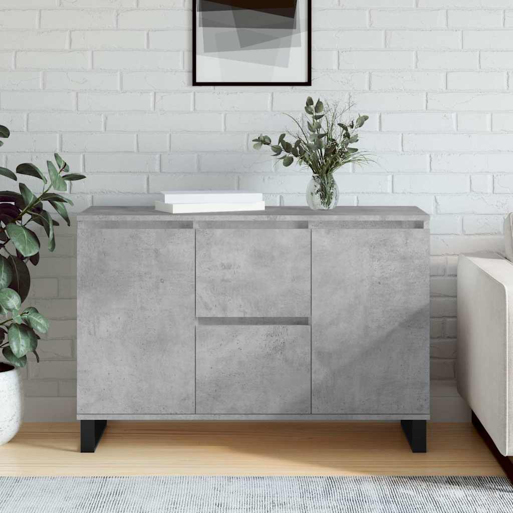 Sideboard Betongrau 101,5x35x70 cm Holzwerkstoff