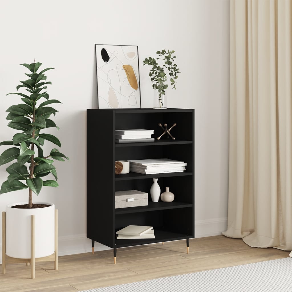 Highboard Schwarz 57x35x90 cm Holzwerkstoff