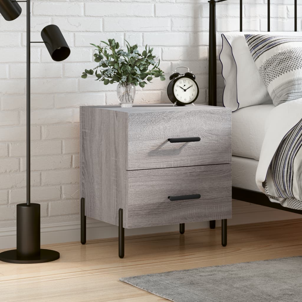 Nachttisch Grau Sonoma 40x35x47,5 cm Holzwerkstoff