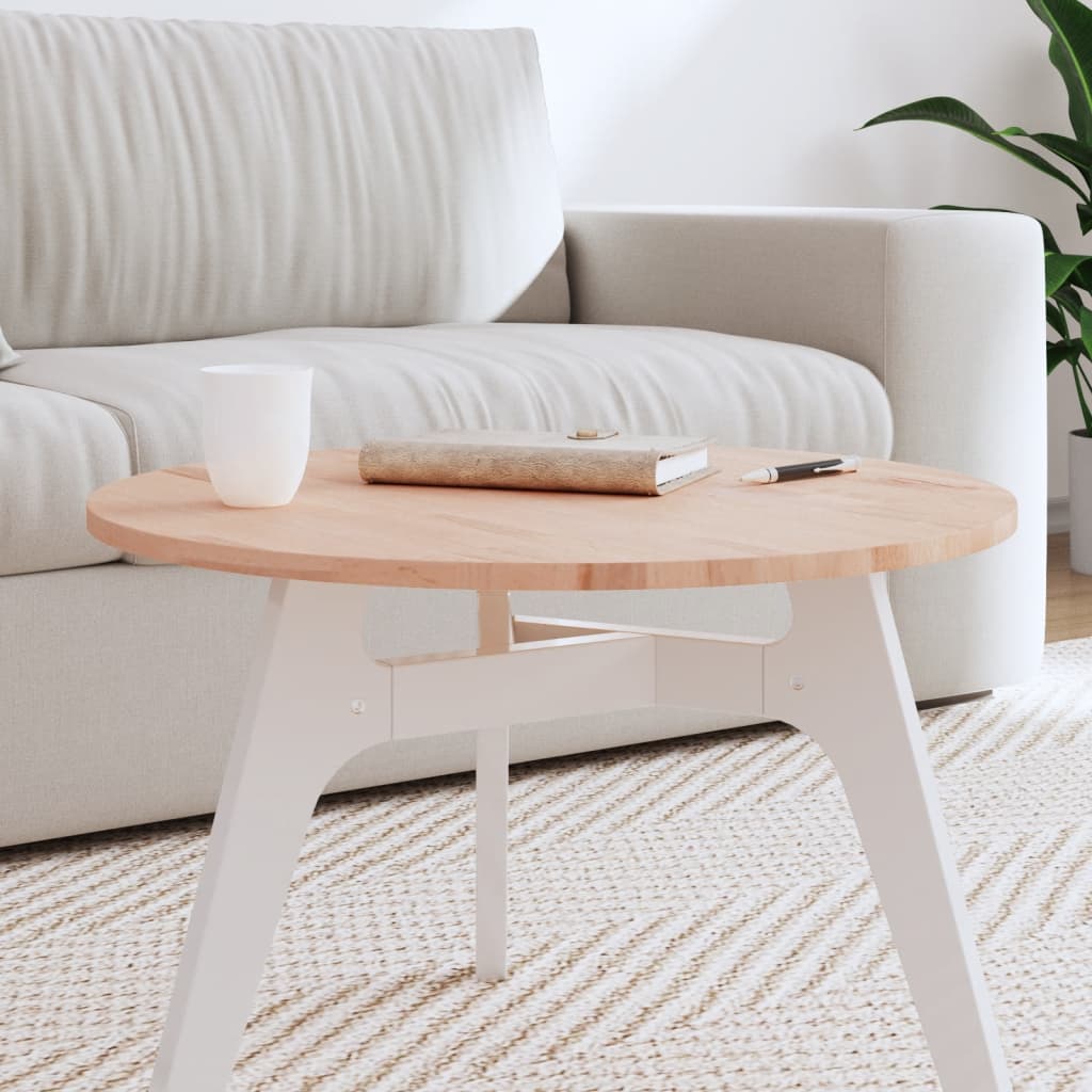 Tischplatte Ø60x1,5 cm Rund Massivholz Buche